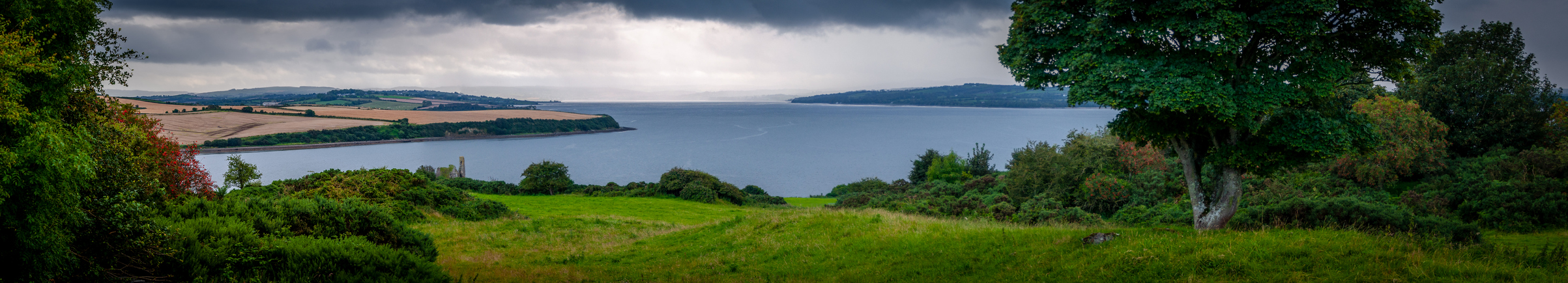 Panoramic view across Inch Island and Lough Swilly